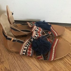 Zara Tribal Aztec Flat Sandals